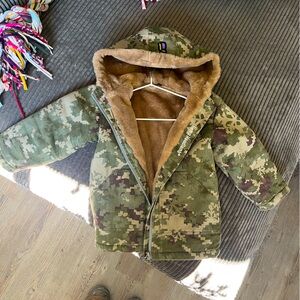 Hoodlamb youth xs vegan fur / canvas winter coat